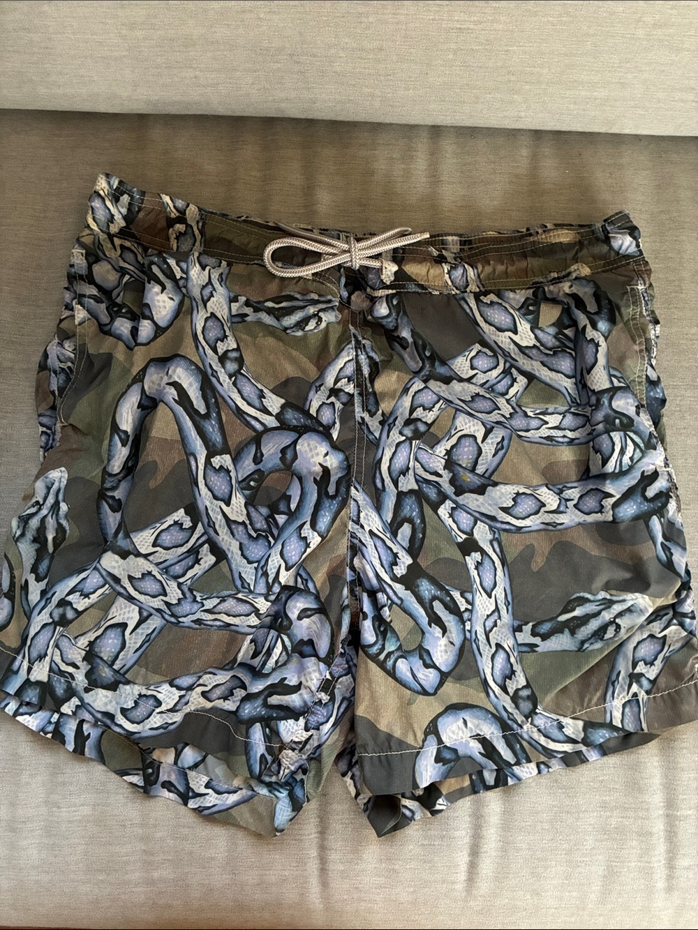 MC2 Saint Barth rare Blue Snake Print Camo Swim Trunks